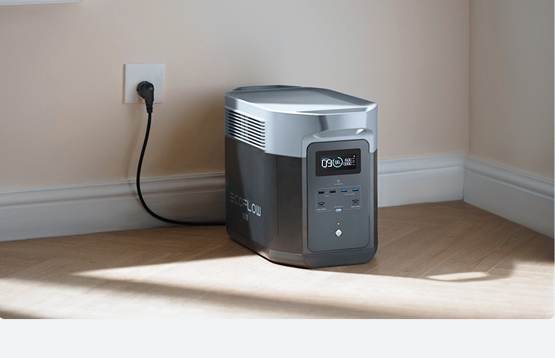 EcoFlow Delta 2 Max Charging From A Wall Outlet.