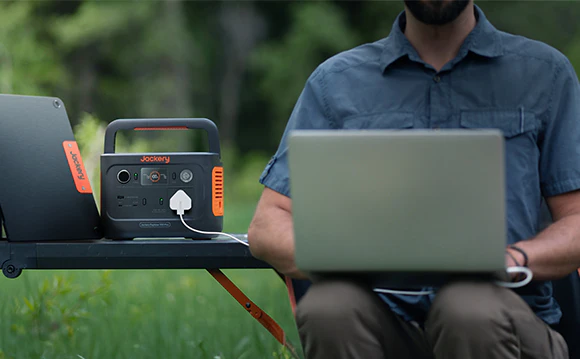 Jackery Explorer 300 Plus Powering a Laptop