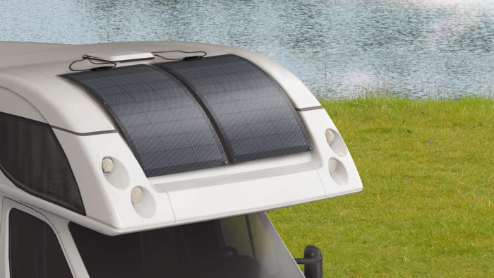 Van With Flexible Solar Panels
